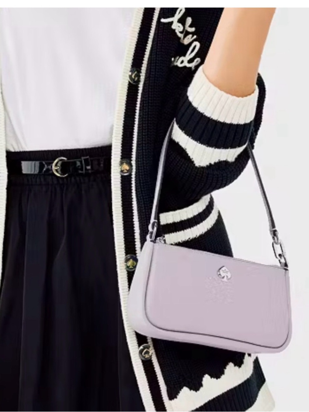 kate spade NWT Kayla Light Lilac Pebbled Leather Clutch or Crossbody MSRP $189 - Picture 2 of 11